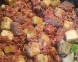 A picture of step 3 of Sausage, Beef, and Beans.