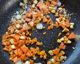 A picture of step 3 of Blue Fried Rice.