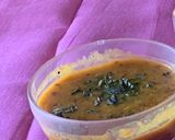 A picture of step 8 of Dal Bati Churma with pickled onions.