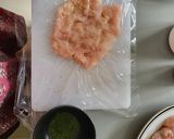 A picture of step 3 of Kiev's cutlet and baked potato😊.