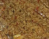 A picture of step 8 of Maqlooba rice.