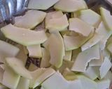 A picture of step 1 of Raw papaya besan Curry in 10 minutes (kacha papaya no lot vado sambharo).