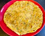 A picture of step 5 of Doodhi Thepala (bottle gourd paratha/indian flat bread).