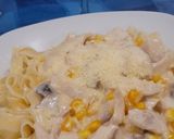 Foto del paso 5 de la receta: Fetuchini niditos con crema pollo choclo