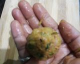 A picture of step 4 of Shahi lauki ke kofte with plain rice.