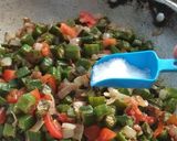 A picture of step 4 of Onion-Bhindi (okra) Sabji.