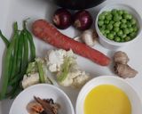 A picture of step 1 of Veg Pulao with seasonal winter Vegetables.