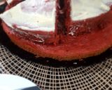 A picture of step 10 of 2 tier Red velvet cake.