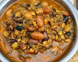 A picture of step 7 of Kwati (Nepalese Traditional Newari style mixed sprouted legumes soup).