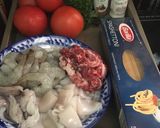 Hình bước làm 1 của món Mì ý xào hải sản