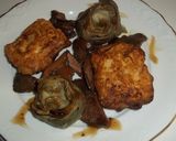 Foto del paso 14 de la receta Medallones de merluza rebozados, setas y alcachofas