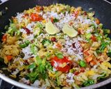 A picture of step 4 of Tangy Tomato Coconut and Mixed Veggies Poha.
