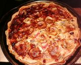 Une image de l'étape 5 de Quiche fromage de chèvre et chorizo.