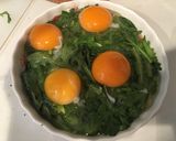 A picture of step 6 of Baked eggs on seasonal greens and prosciutto.