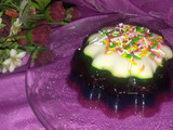 Rainbow jelly dessert