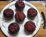 A picture of step 9 of Beetroot red velvet cup cakes.