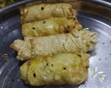 A picture of step 8 of Potato spring onion papad roll.