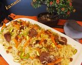 A picture of step 7 of Afghani Pulao.