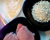 Tepsis karaj, zabpehelybe hempergetve, krumpli körettel recept fázis 3 fotója