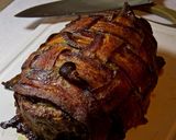A picture of step 8 of Bacon wrapped Meatloaf.