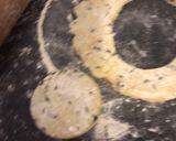 A picture of step 7 of Rolo cookie cake.