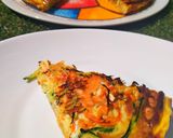 Foto del passaggio 4 della ricetta Quiche di spaghetti di carote e zucchine, raschera e fesa di tacchino