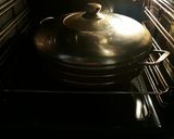 A picture of step 6 of Pork Chops with Honey, Soy Sauce, Mustard, and Lemon Baby Potatoes in a Dutch Oven.