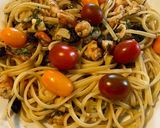 Une image de l'étape 4 de Pâtes, crevettes, tomates, etc.