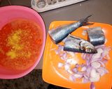 A picture of step 2 of White rice and beans with fish stew.