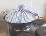 A picture of step 8 of Auntie's steamed zebra cake.