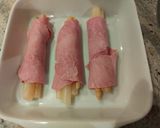 Une image de l'étape 3 de Gratin d'asperges au jambon.