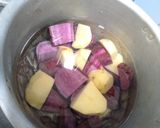 Foto langkah ke 1 dari resep Kolak Candil Ubi Ungu dan Kentang.