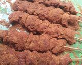 A picture of step 3 of Ram meat suya.