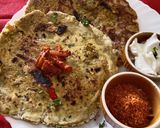 A picture of step 6 of Masala bhakri.