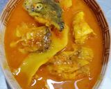 A picture of step 7 of Southern Thai Sour Curry with Salmon Head and Pickled Bamboo Shoots.