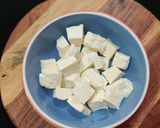 A picture of step 1 of FETA CHEESE DRY CURRY with METHI LEAVES.