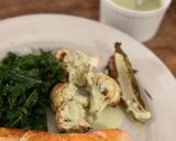 A picture of step 4 of Roasted Cauliflower & Tahini sauce.