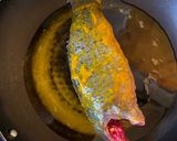 A picture of step 2 of Koi Jhaal or Climbing Perch in Mustard paste.