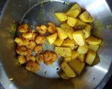 A picture of step 2 of "Kathal aloo sabji with Shrimp" (Jackfruit) #Cookpad.
