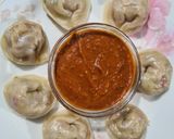 A picture of step 9 of Momos and dip.