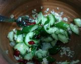 A picture of step 1 of Zucchini Salad with Japanese Cucumber.