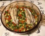 Une image de l'étape 9 de Queues de lottes aux poivrons, courgette et bouillon d'anis.