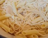 A picture of step 1 of Alfredo with Ham.