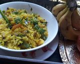 A picture of step 3 of Kaanda Batata Poha (onion/potato poha).