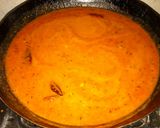 A picture of step 9 of Medu vada with sambhar and coconut chutney.