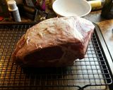 A picture of step 1 of Bone-in Prime rib with red chard, and mini golden potatoes.