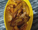 A picture of step 7 of Onion Stuffed Karela.