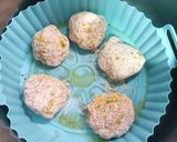 A picture of step 4 of Zucchini and Carrot Fritters in the Air Fryer.