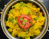 A picture of step 3 of Papaya and Chana Dal quick curry.
