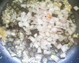 A picture of step 2 of Shezwan triple rice.
